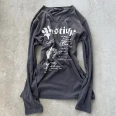 00s Archive 長袖 ロンT スカル グランジ y2k平成ギャル お兄系