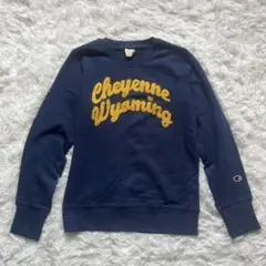 champion レディース 長袖トレーナー M ビッグロゴ ネイビー