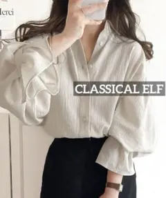 k0905 CLASSICAL ELF 綿100％楊柳袖ボリュームシャツのサムネイル