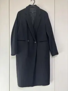 ZARA ダブルブレスト ロングコート ブラックXS - メルカリ