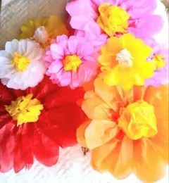 大きなお花　春壁面飾り保育介護ペーパーフラワーお誕生会入園入学入社歓迎会イベント