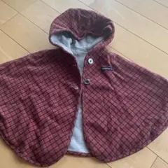 ファミリア　チェックリバーシブルポンチョ