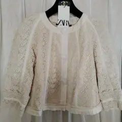 最終価格！新品　ZARA　レースジャケット　キナリ　М