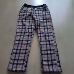 110 裏起毛　厚手　チェック柄ロングパンツ