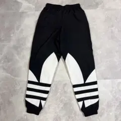 adidas アディダス ナイロンパンツ トレフォイル柄 プリント ブラック S