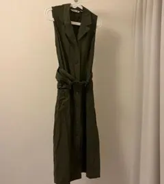 UNIQLO JW ANDERSON ノースリーブ ロングワンピース カーキのサムネイル