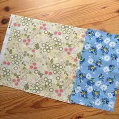 花柄プリント生地 2枚セット