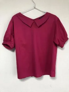 【レトロ古着】micmac PARIS レナウン バックボタン ブラウス ピンクのサムネイル