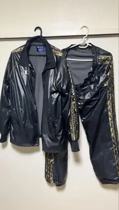 希少　15年前　Champion ナイロンジャケット・パンツセット ブラック