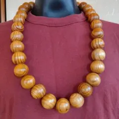 数珠　念珠　ネックレス　木製　弁慶　法霊数珠　極太　30ｍｍ玉　全長約90ｃｍ