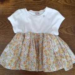 petit main 花柄ワンピース 80