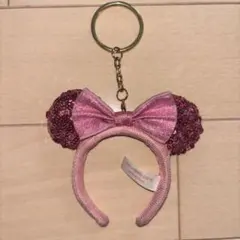 ミニーちゃんカチューシャキーホルダーピンク