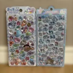 新品 シール 2枚 まとめ キラキラ 立体3D 動物 うさぎ 海の生き物