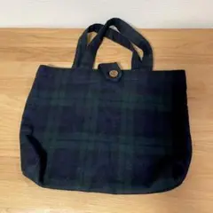 《 使用済み 》手提げバッグ　約25×34㎝　タータンチェック柄