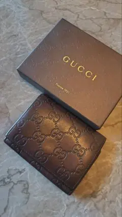 ❤GUCCI GGパターン グッチ　ブラウンレザー カードケース　❤