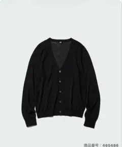 ユニクロUNIQLO ライトVネックカーディガン ブラックMのサムネイル