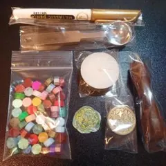 シーリングスタンプ　一式セット　蝶とリース