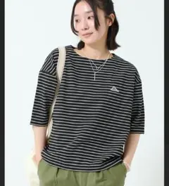 KELTY ストライプ 半袖　ワッペンロゴ　ハーフスリーブボーダーTシャツのサムネイル