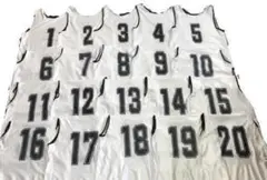 新品 ビブス　大人　ホワイト1番1枚（1番を1-20番の中から変更可能）