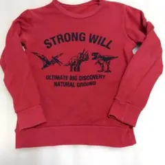 赤い恐竜プリントトレーナー 130cm