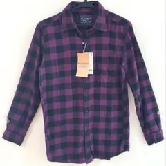 新品　Sサイズ　UNIQLO　パープル　チェック　ネルシャツ　トップス　長袖