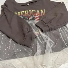 キッズ 長袖カットソー 100cm アメリカンデザイン チュール