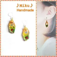 No.618-A　紅葉☆もみじ☆シンプル☆レジン☆ピアス・イヤリング