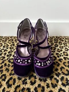 ANNA SUI ベロア パンプス パープル 刺繍のサムネイル