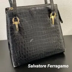 Salvatore Ferragamo ガンチーニ クロコ型押し トートバッグ