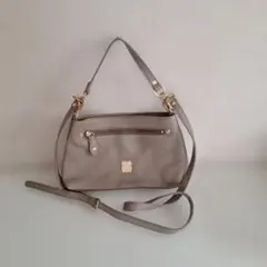 efffy ベージュ 2wayレザーショルダーバッグ★美品のサムネイル