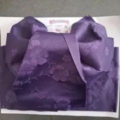 巻くだけ簡単！作り帯 付け帯 パープル 花柄