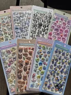 ボンボン　硬いシール　ハシビロコウ　アルパカ　レッサーパンダ　ぷくぷく　ぷっくり
