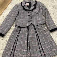 フォーマルスーツ チェック柄 グレー・ピンク