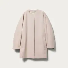 【未使用】UNITED ARROWS ツイル ノーカラー ミドルコート B†