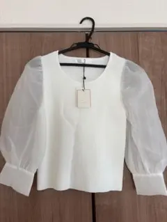 ella selectshopプリーツカットブラウス アイボリー フリーサイズ 