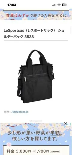 LeSportsac（レスポートサック）　 2way トートバッグ／軽量ナイロン