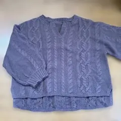 ケーブル編みニットセーター Mサイズ　ブラウン