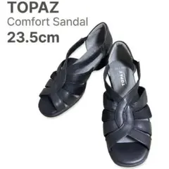 TOPAZ トパーズ 幅広EEE コンフォートサンダル 黒 23.5cmのサムネイル