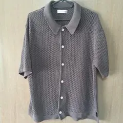 ASTRONOMY メッシュ編み 半袖シャツ グレー