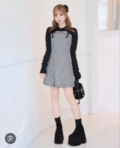 ギンガムチェックワンピースセット♡XS♡新品未使用♡ミシェルマカロン