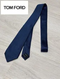 【美品】TOMFORD トムフォード　ネクタイ　紺　ソリッド　ジャガード　光沢 s-musee_351215264