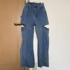 INGNI イング サイドスリットデニム　ダメージデニム　クラッシュデニム