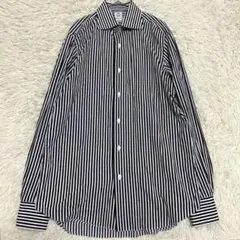 【極美品✨】エリッコフォルミコラ ホリゾンタルカラー 長袖 シャツ ストライプ
