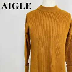 AIGLE モックネック リブニット セーター オレンジ S 0746-Aのサムネイル