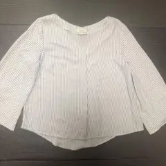 アースミュージックエコロジー　ブラウス　ストライプ　サラサラ　F