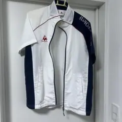 le coq sportif 半袖ジャケット ホワイト/ネイビー