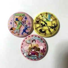 Disney刺繍缶バッジビスケッ2【ズートピア・シュガーラッシュ・ピーターパン】
