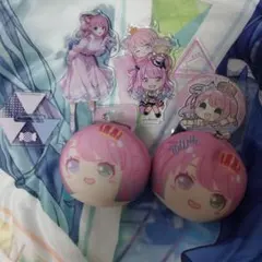 ホロライブ4期生姫森ルーナ缶バッジ、アクスタ、おまんじゅうセット