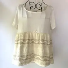 レース装飾Tシャツ フェアリーグランジ　森ガール　姫ギャルのサムネイル