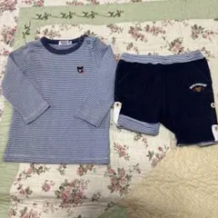 ミキハウス70〜80ビー君長T＆70ベア紺パンツ